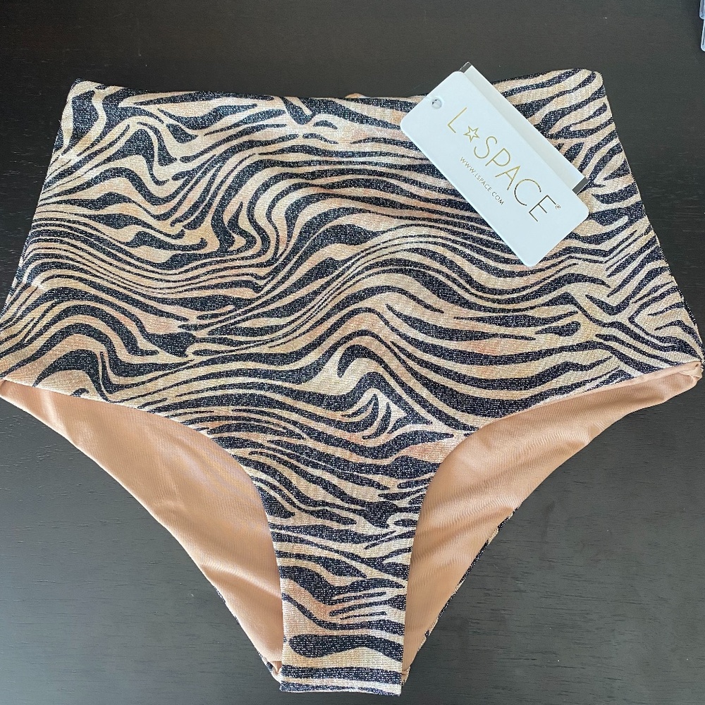 NWT L*Space Swimsuit/Bathing Suit Portia Bikini Bottom Tiger Print
